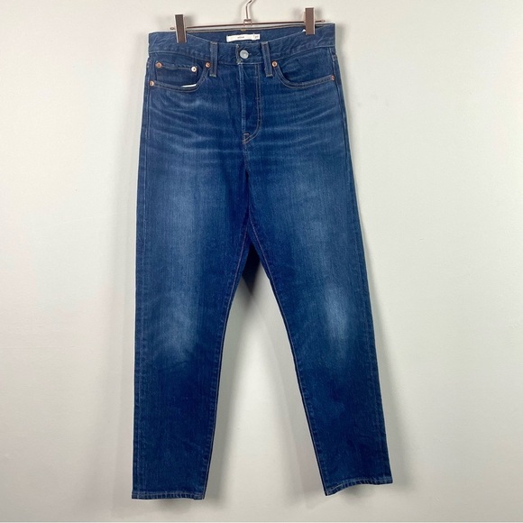 Levi's Wedgie Button Fly High Waist Straight Leg Jean Medium Wash Size 27 - Picture 1 of 15